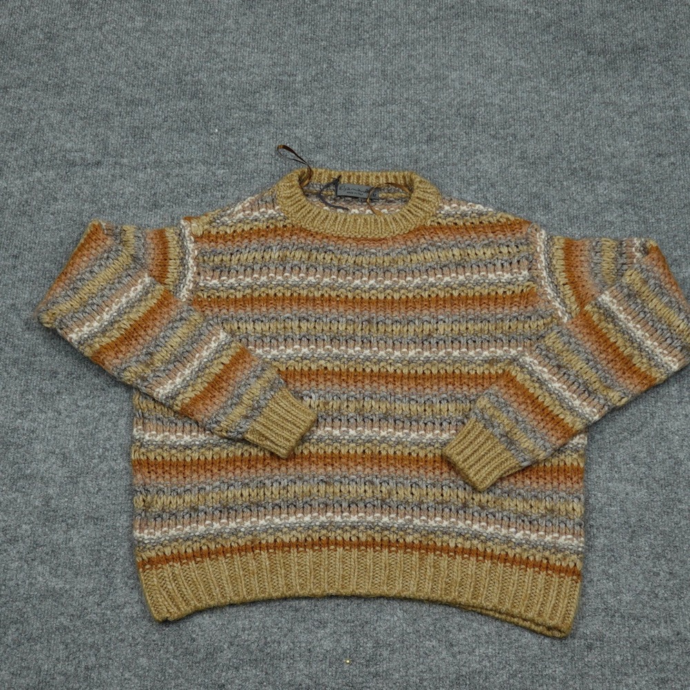 Elsamanda Sweater Womens Medium Multicolor Striped Wool Alpaca Blend Knit Italy